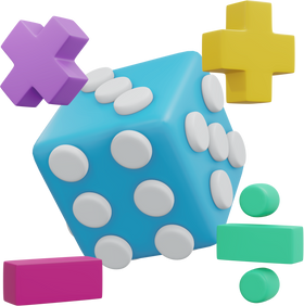 Mathematic probability math icon 3D render